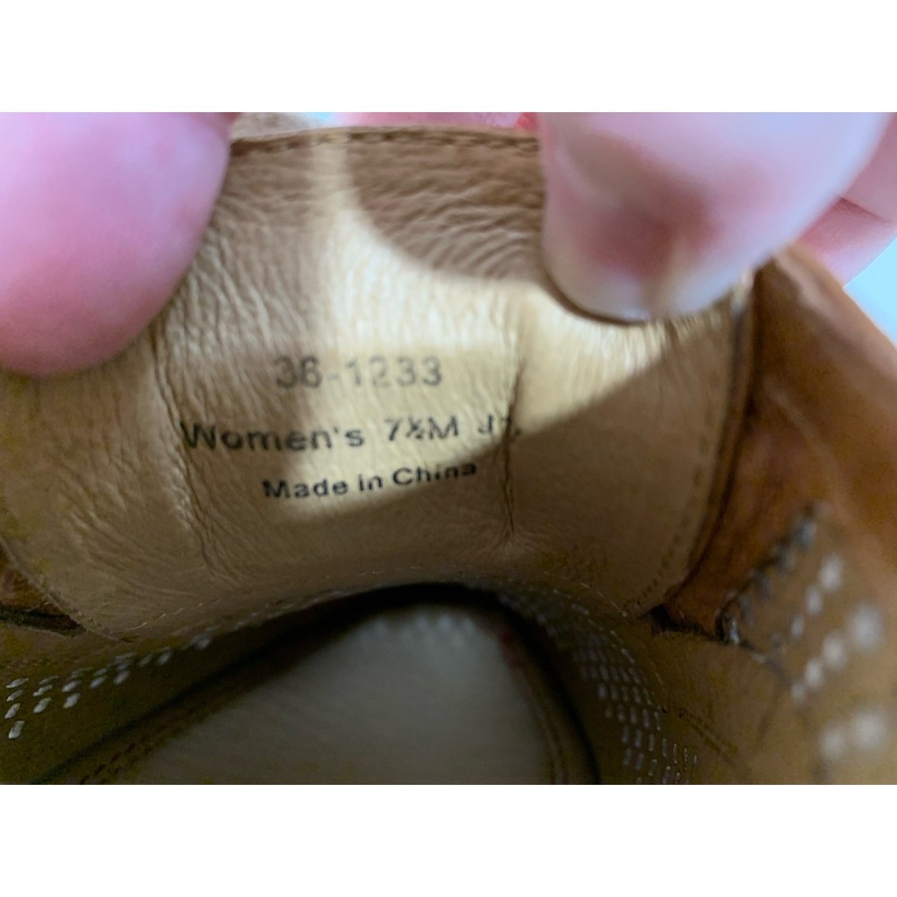 Trask Sneakers Oxfords Leather Brown Lena Women's Perforated - 7.5M - Picture 4 of 6